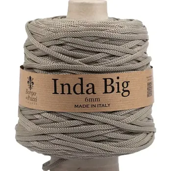 Příze Borgo de Pazzi Inda Big 39 Šedobéžová (Špagátová příze Inda Big Šedobéžová)