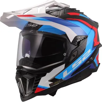 Auto-moto Enduro helma na motorku LS2 MX701 Explorer C Frontier II bílo-modrá L
