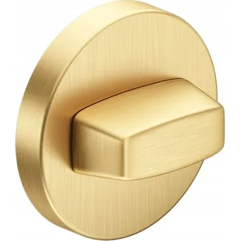 Dveřní kování Vnitřní klika Metal-Bud zlatý matný kulatý štítek s WC zámkem