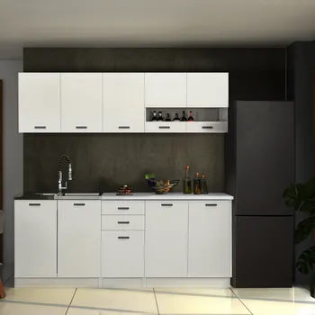 Kuchyňská linka Kuchyňská linka, 2 m, bílá matná/bílá, ANITA NEW