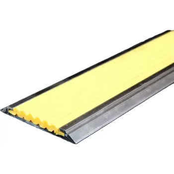 ukončovací lišta Žlutá hliníková schodová lišta s protiskluzovým páskem Antislip - 400 x 5,3 x 0,6 cm