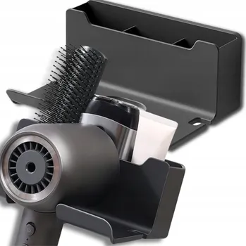 Věšák Stojan Držák na fén na vlasy Nástěnný věšák s poličkou bez vrtání