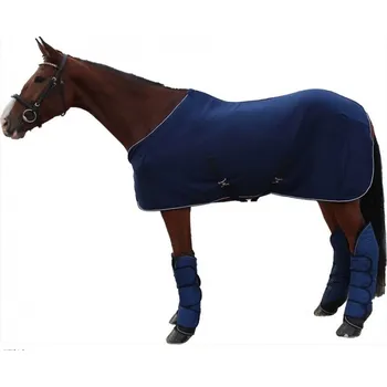 Deka pro koně Fleecová deka s kříž.zapínáním 404, 125 cm - Černá