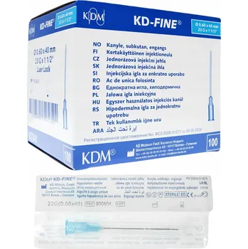 Injekční jehla KD Medical - Jemné sterilní injekční jehly 23G 0,60 x 30 mm 100 ks