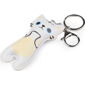 Náramek Přívěsek na batoh / klíče kočka, malé, 1 bílá