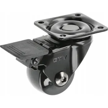 Vrták NÁBYTKOVÉ KOLEČKO CALIBRO V-50,5 MM, průměr 35 MM S BRZDOU, ČERNÉ