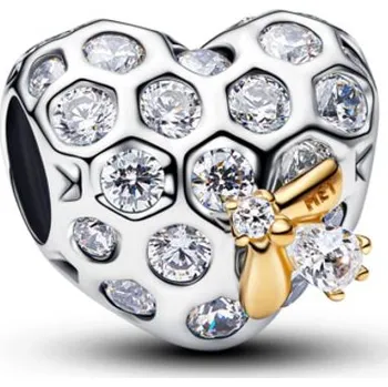 Módní doplněk PANDORA přívěsek Bridgerton Srdce s pláství a včelkou