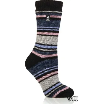 Zimní ponožky HeatHolders -STRIPE- - Černá - 37-42