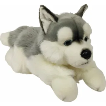 plyšák Dubi Maskot pes husky ležící velký plyšový medvídek 61 cm