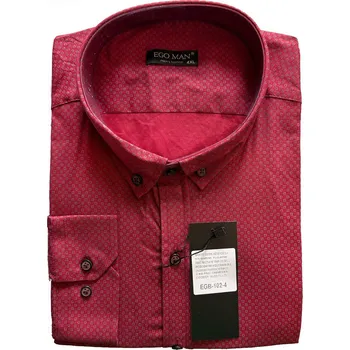 Pánská košile EGO MAN košile pánská EGB-102-4 nadměrná velikost 3XL bordó