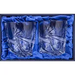 Bohemia Crystal broušené sklenice na whisky Quadro, 2 ks. brus Mašle 340ml