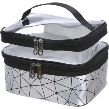 Cestovní kosmetický kufřík stříbrný