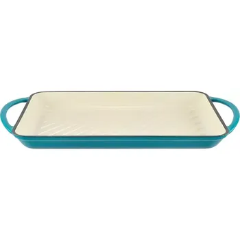 Pánev Smaltovaný litinový pekáč 33x21x3 tyrkysový (smaltovaná litinová obdélníková pánev Perfect v tyrkysové barvě. Vhodná na oheň, plyn, elektřinu, troubu i pec.)