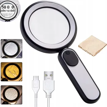 Příslušenství pro čtečku elektronické knihy Lupa 10x zvětšovací sklo s LED podsvícením, 12 LED diod ZOOM