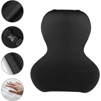 Polštář BEDERNÍ OPĚRKA PAMĚŤOVÁ PĚNA POLŠTÁŘ DO AUTA NA ZÁDA ČERNÁ