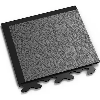 vinylová podlaha Černý PVC vinylový rohový nájezd "typ A" Fortelock Invisible 2036 (hadí kůže) - 14,5 x 14,5 x 0,67 cm