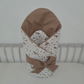 Zavinovačka Pro útulný domov Rychlozavinovačka s mušelínem Hnědá se zvířátky Rychlozavinovačka: s mašlí bez suchého zipu