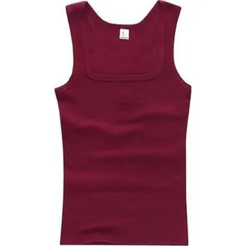 Pánské tílko Bavlněné pánské tílko Jednobarevné provedení Výstřih do O Pohodlný rovný střih Přírodní materiál Na každodenní nošení vínová XS