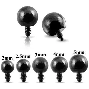 Piercing Náhradní díl k mikrodermálu černá kulička 4 mm