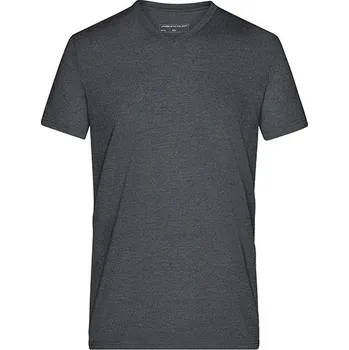 Pánské tričko James&Nicholson Pánské tričko Heather Barva: Black Melange, Velikost: M G_JN974