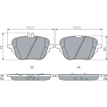 Brzdová destička Sada brzdových destiček, kotoučová brzda BOSCH 0 986 460 293