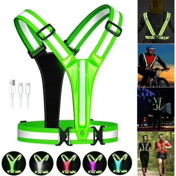 Dámská vesta LED odrazová vesta s popruhy na běhání a cyklistiku