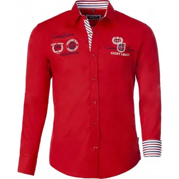Pánská košile CARISMA košile pánská 8004 dlouhý rukáv slim fit červená 3XL