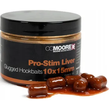 Nástraha CC Moore Pro-Stim Liver Glugged Hookbaits 15x18mm - Nástrahy na háček s játrovou příchutí, obalené v glugu, 15x18mm