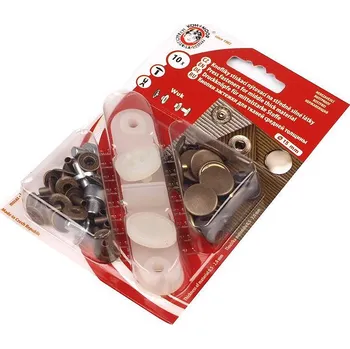 Knoflík Knoflík stiskací WUK Ø15 mm staromosaz, Balení 1 karta, Varianta 2 nikl