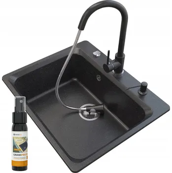Granitový dřez Jednokomorový granitový dřez Granitan Zante, černý