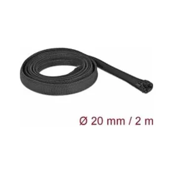 kabelová chránička Delock Opletené opláštení se zipovým uzáverem, 2 m x 20 mm, cerné