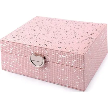 Šperkovnice Šperkovnice 15,5x20,5x8 cm - 2 pudrová stříbrná