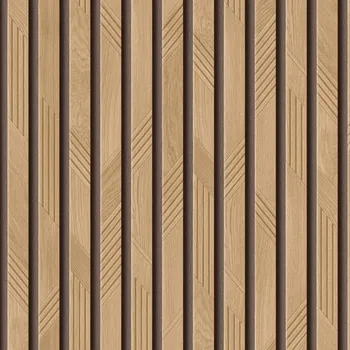 Tapeta TAPETA NA ZEĎ IMITACE LAMEL DŘEVĚNÝ 3D EFEKT VINYLOVÁ NA VLIESU