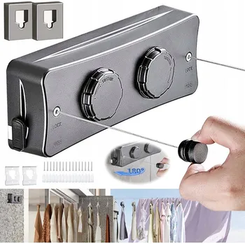 VYSOUVACÍ SUŠÁK NA PRÁDLO PŘENOSNÁ ŠŇŮRA NA PRÁDLO DO INTERIÉRU 5,1 M