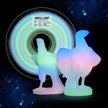 3D tisk HELLO3D 1 kg PLA DUHA Svítící ve tmě (Luminous multicolor 5 meters)