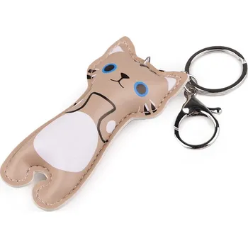 Přívěsek na batoh / klíče kočka - 3 béžová