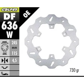 Brzda pro motocykl GALFER brzdový kotouč zadní DUCATI 350/400/600/620/750/800/851/888/ 900/907/959 89-; MONSTER 600/620/695/696/750/800/821/937 94-; SCRAMBLER 800/1000 15-(WAVE DISC) (245X115X4,5mm) (GALFER brzdový kotouč zadní DUCATI 350/400/600/620/750/800/851/888/)