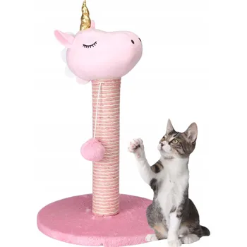 Škrabadlo pro kočky JEDNOROŽEC Stabilní s závěsným míčem Ø 34 x 48 cm