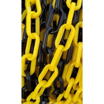 Řetěz Černo-žlutý plastový označovací řetěz (role) - 6 mm x 25 m
