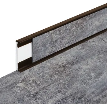 soklová lišta PVC vinylová soklová podlahová lišta Fortelock Business Forsen mountain peak C017 brown - 200 x 5,8 x 1,2 cm