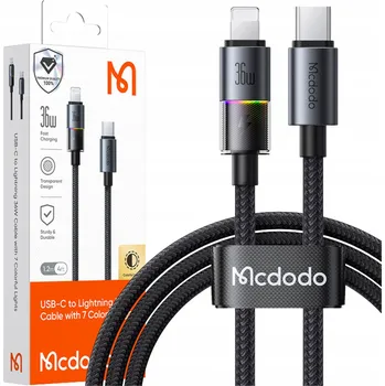 Datový kabel Kabel McDodo USB-C na Apple Lightning, 1,2 m, černý