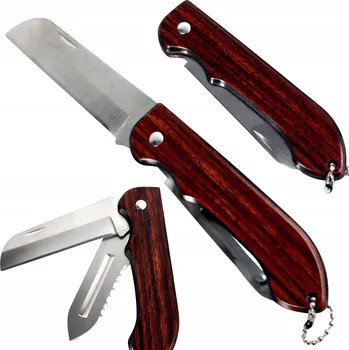 Pracovní nůž NŮŽ KAPESNÍ SKLÁDACÍ NŮŽ DŘEVĚNÝ KOMPAKTNÍ TAKTICKÝ NÁSTROJ SE 2 ČEPELEMI