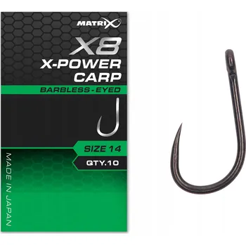 Rybářský háček Háčky Matrix X8 X-Power Carp 14 bez protihrotu