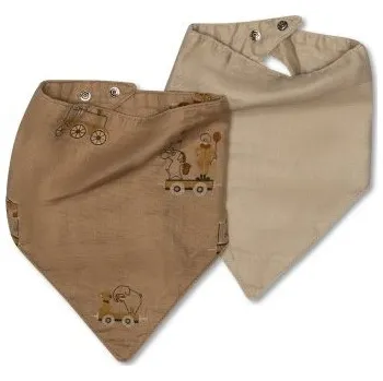 NUUROO Villads Mušelínový bryndáček 2 ks Carnival Train/Natural