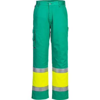 montérky PORTWEST Kalhoty Hi-Vis Combat Combat do pasu, lehké, reflexní POR-L049YTRS S Žlutá/modrozelená