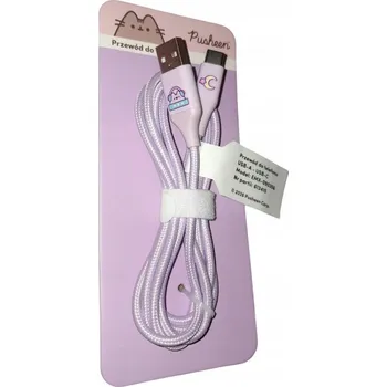 Datový kabel Kabel Pusheen USB - USB typ C 1,5 m růžový MĚSÍC
