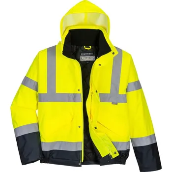 pracovní bunda PORTWEST Bunda S266 Hi-Vis bomber, zateplená, reflexní POR-S266YNRXXXL 3XL Žlutá/navy
