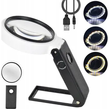 Lupa LUPIČKA SKLO ZVĚTŠOVACÍ S LED PODSVÍCENÍM PRO ČTENÍ 10x 25x