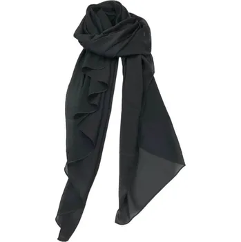 Šála Classic Scarf Černá hedvábná šála s viskózou, pléd přes ramena na šaty, plavky, jednobarevná 190x90 cm