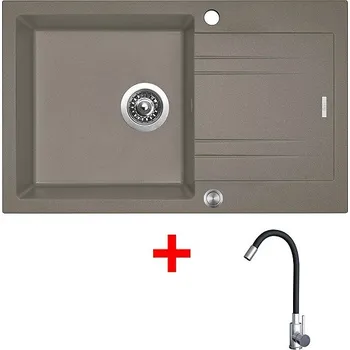 Set domácích spotřebičů Sinks Linea 780 XC Truffle + Elasta nerez/černý